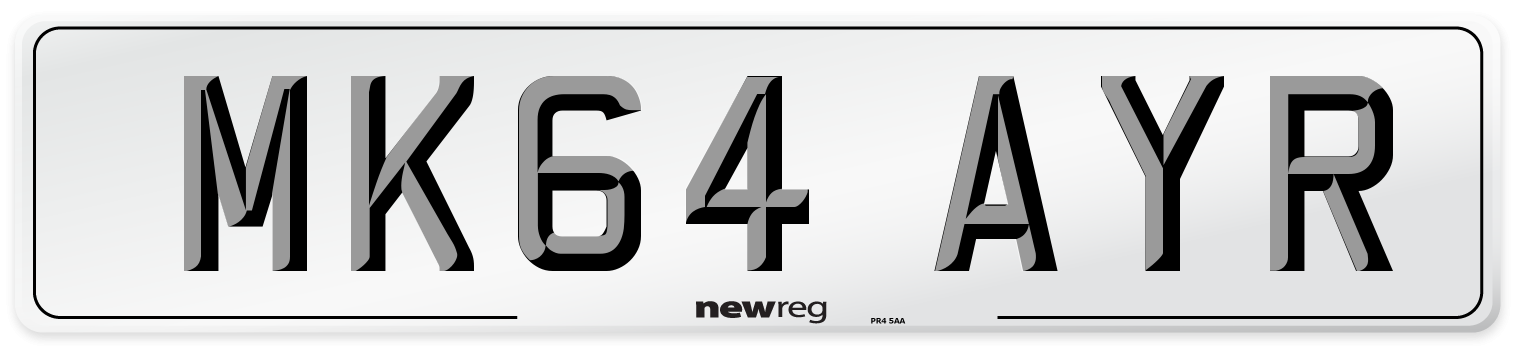 MK64 AYR Number Plate from New Reg